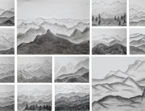 Bergestaffelungen – Zeichnungen mit Kohle